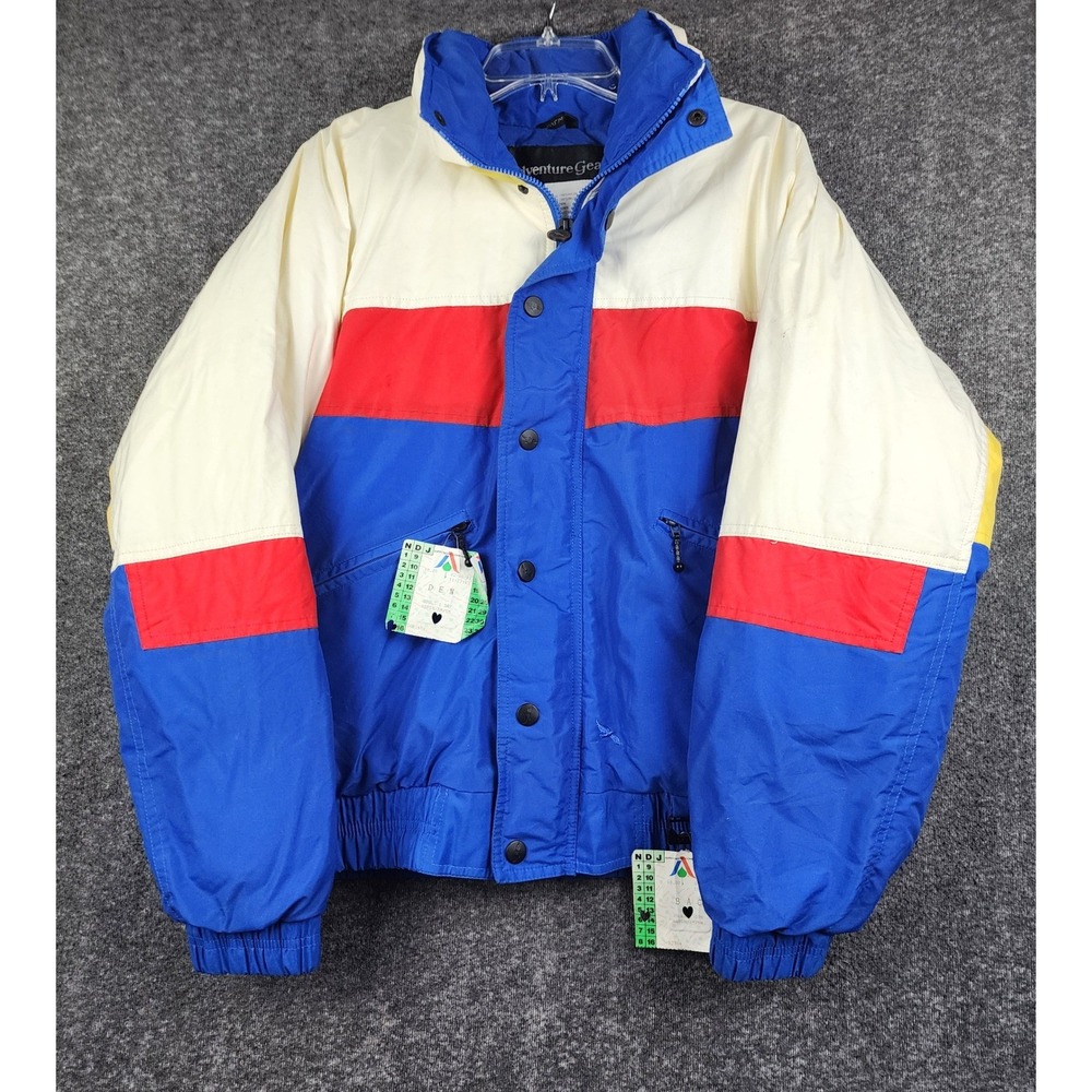 Adventure Gear Ski Jacket Mens M Blue Red White Vintage 90s Aspen Colorblock
